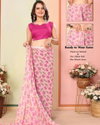 SF 737 Pure Soft Georgette Silk Printed Readymade Sarees Wholesale Price In Surat